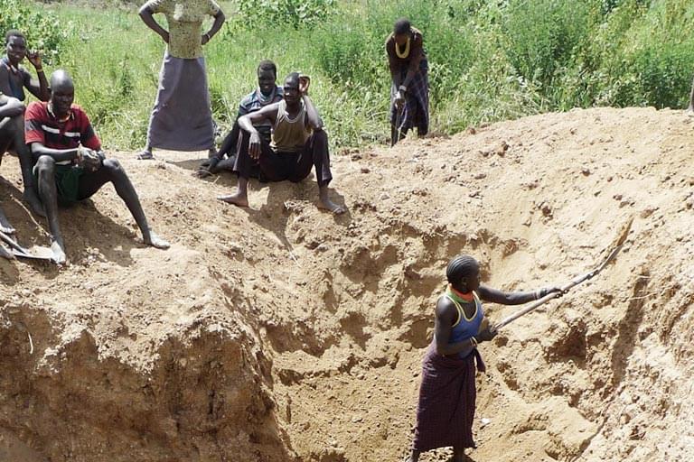 Artisanal miners in Lopedo, Kaabong, look for gold in deep trenches and pits Artisanal miners in Lopedo, Kaabong, look for gold in deep trenches and pits